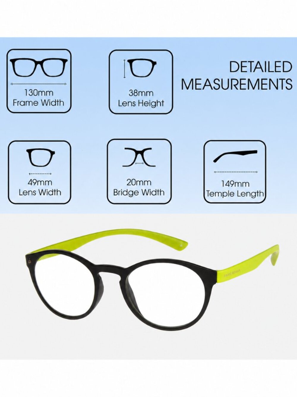 Prive Revaux Plato Unisex Round Reading Glasses Dark Chocolate Lime Green 49 mm